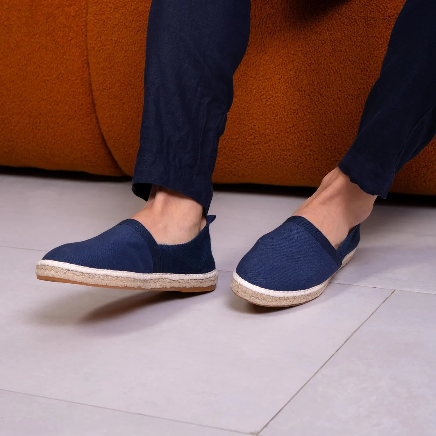 VOLIRIN & KAMMV Closed Toe Comfortable Canvas Slip on Flat Espadrilles for Men