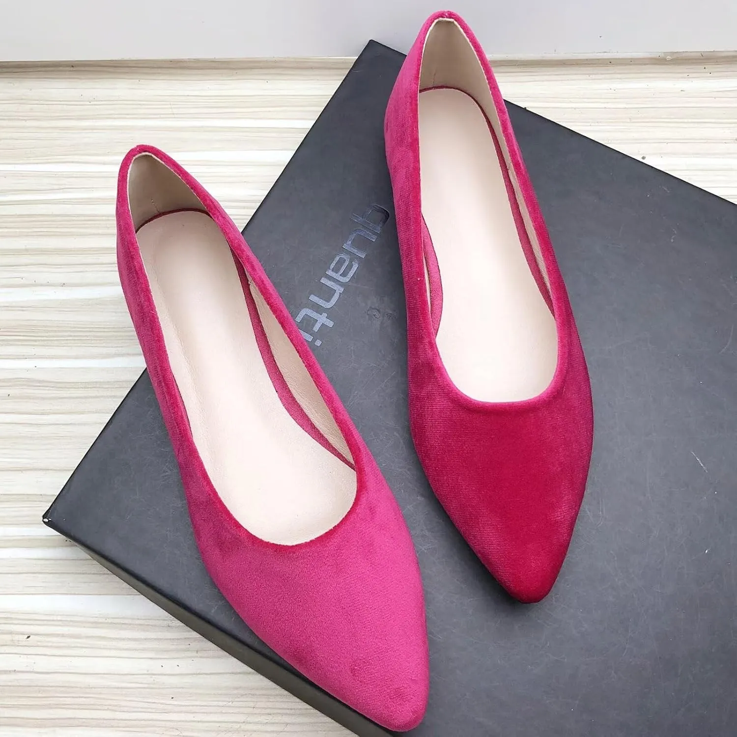 WENJIAZHIZHI Women's Pointed Toe Ballet Flats Elegant Slip-Ons Female Flat Shoes Comfortable Work Shoes Female Loafers