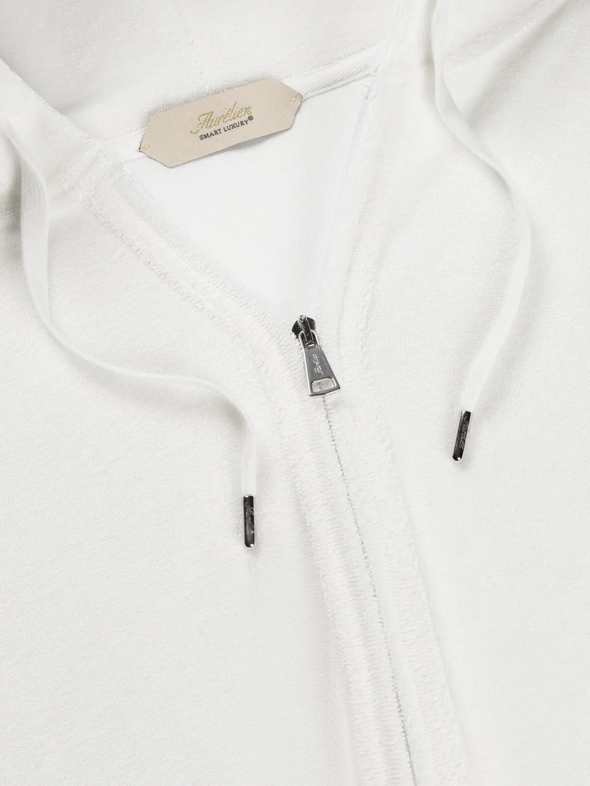 White Terry Towelling Zipper Vest