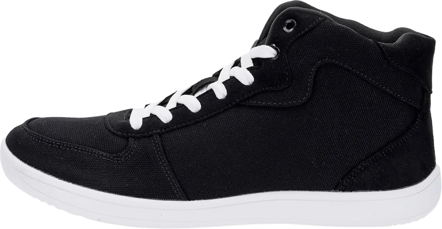 WHITIN Women's High-Top Canvas Minimalist Barefoot Shoes   Wide Toe Box   Zero Drop