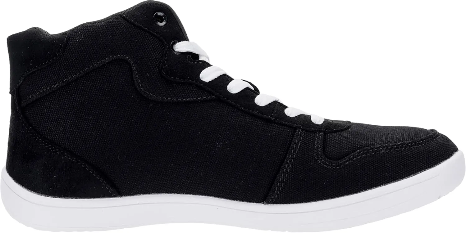 WHITIN Women's High-Top Canvas Minimalist Barefoot Shoes   Wide Toe Box   Zero Drop