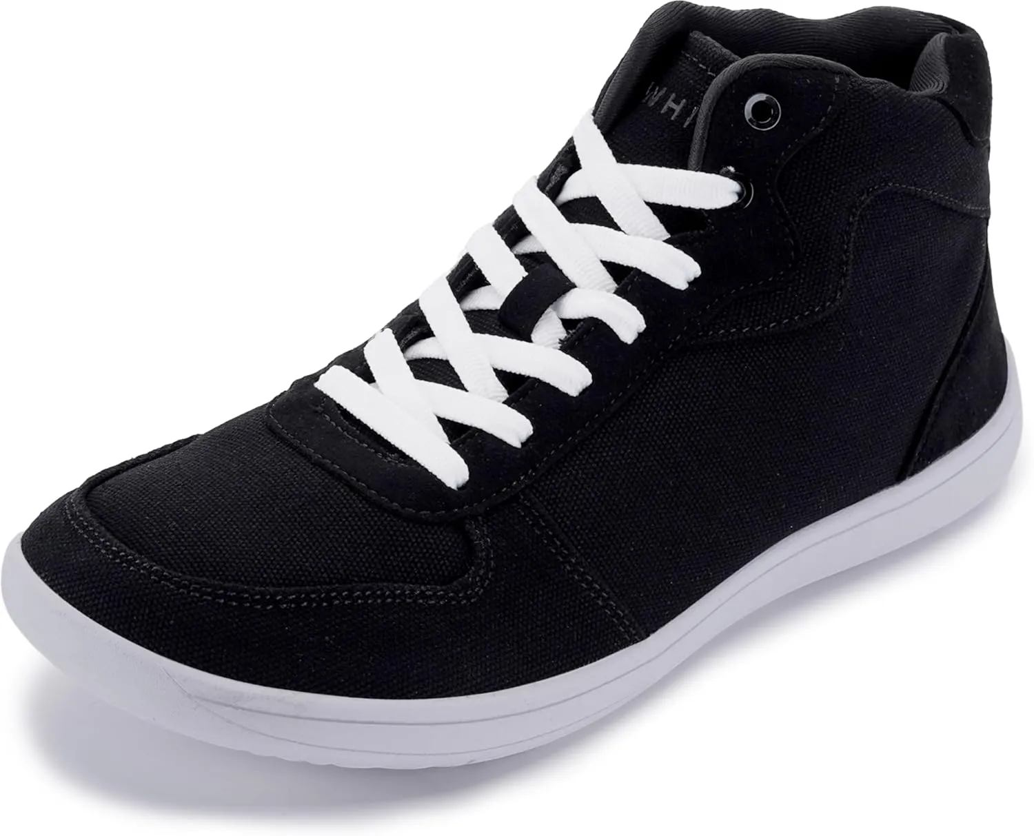 WHITIN Women's High-Top Canvas Minimalist Barefoot Shoes   Wide Toe Box   Zero Drop