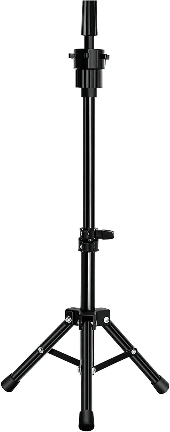 Wig Stand Tripod Mini Adjustable Metal Holder for Hairdresser Practice Training Style Display Mannequin Head Foam Styrofoam Block Canvas Head