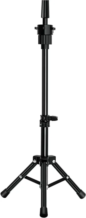Wig Stand Tripod Mini Adjustable Metal Holder for Hairdresser Practice Training Style Display Mannequin Head Foam Styrofoam Block Canvas Head