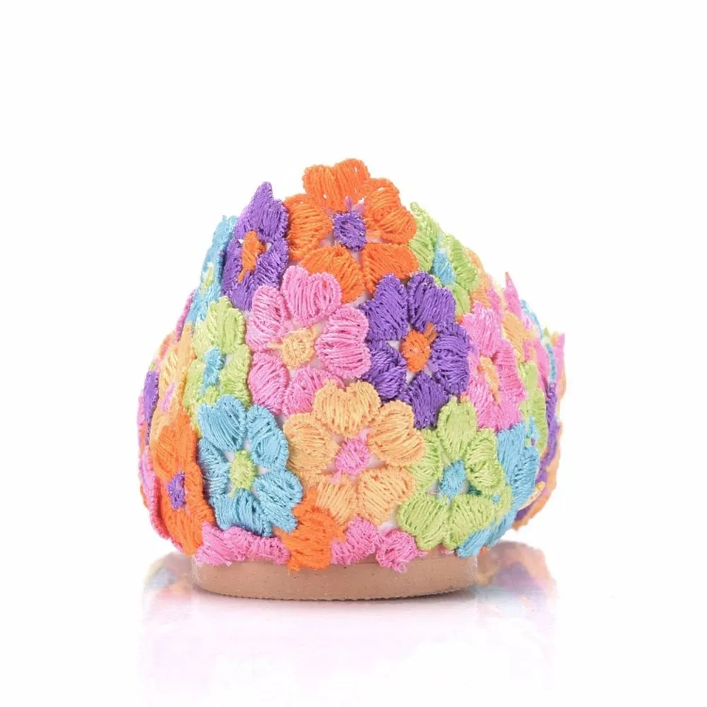 Women Flat Shoes / Colorful Flower Lace Flats Pointed Toe Shoes