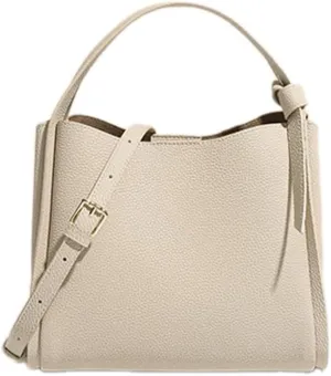 Women Genuine Leather Bucket Bag Vegetable Basket Bag Shoulder Handbag Cowhide Crossbody Purse Adjustable Straps
