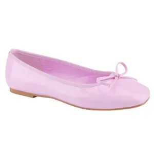 Women’s Ballet Flats – Square Toe Bowknot Slip-On with Coquette Aesthetic