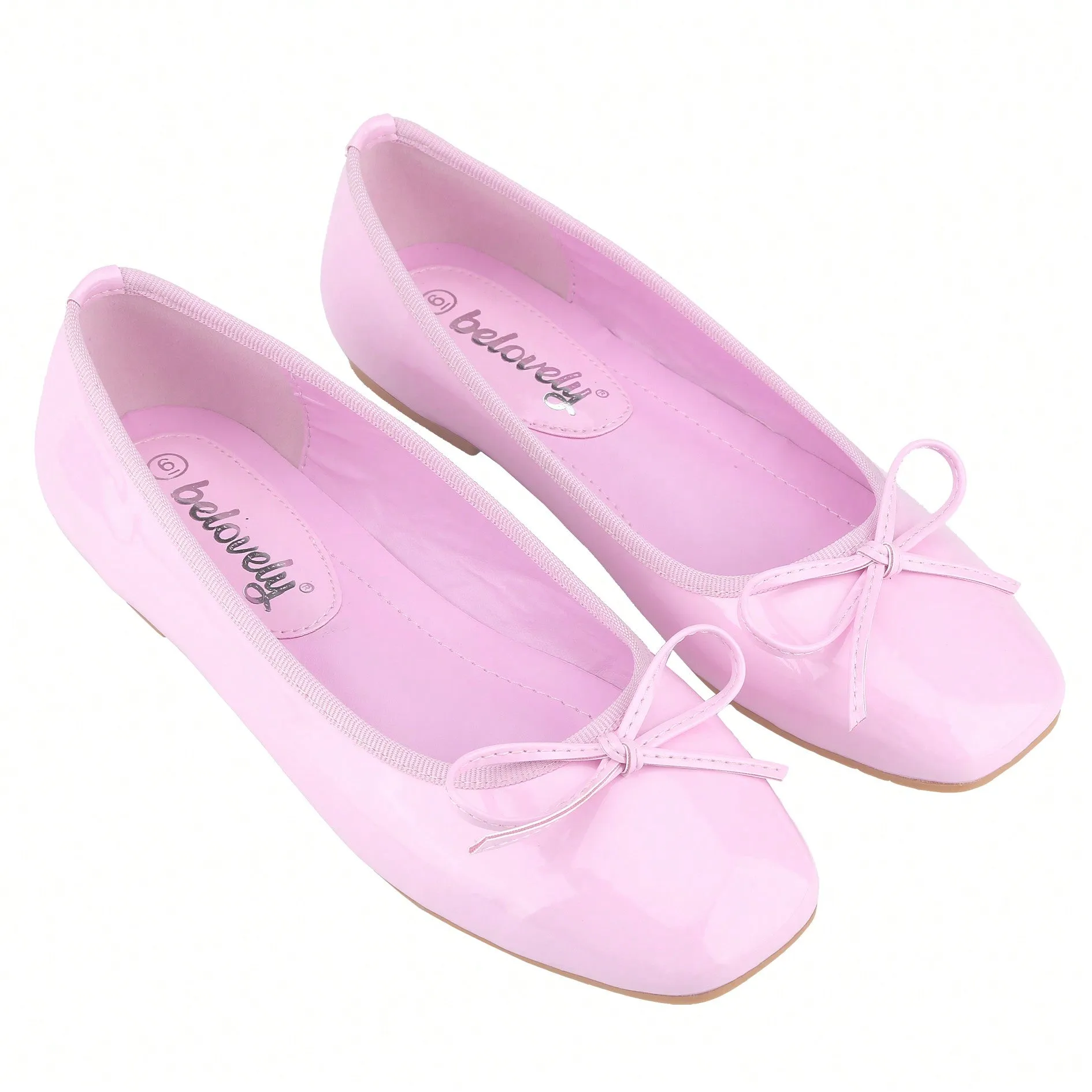 Women’s Ballet Flats – Square Toe Bowknot Slip-On with Coquette Aesthetic