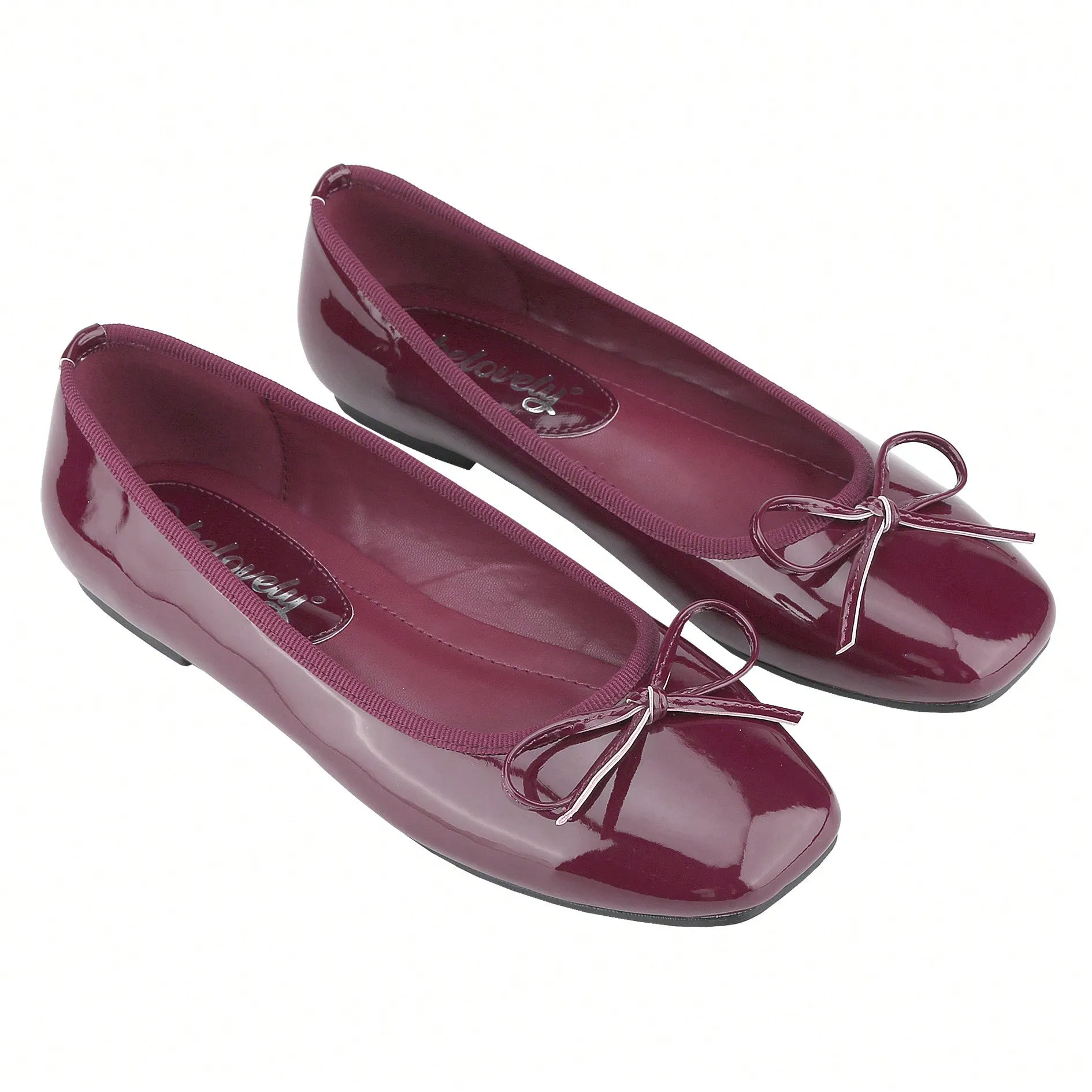 Women’s Ballet Flats – Square Toe Bowknot Slip-On with Coquette Aesthetic