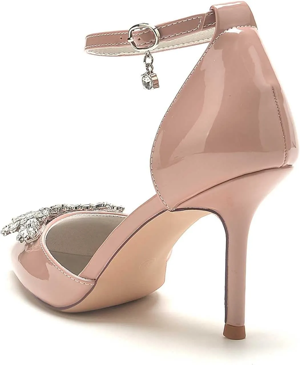 Women's Buckle-Accented Pointed-Toe Kitten Heel Pumps - Comfortable 2-Inch Low Heels for Parties & Office Wear, Ideal Dress Shoes