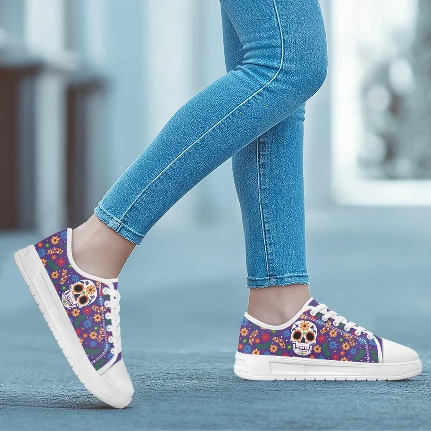 Womens Canvas Sneakers Low-Top Slip Ons Shoes Summer Lace Up Platform Fashion Casual Cute Walking Shoes 5.5-13.5
