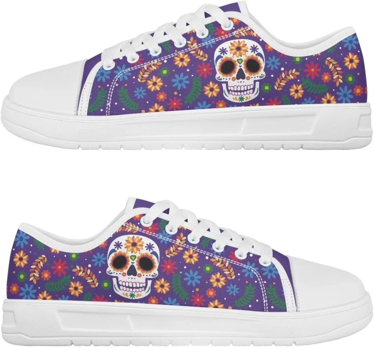 Womens Canvas Sneakers Low-Top Slip Ons Shoes Summer Lace Up Platform Fashion Casual Cute Walking Shoes 5.5-13.5