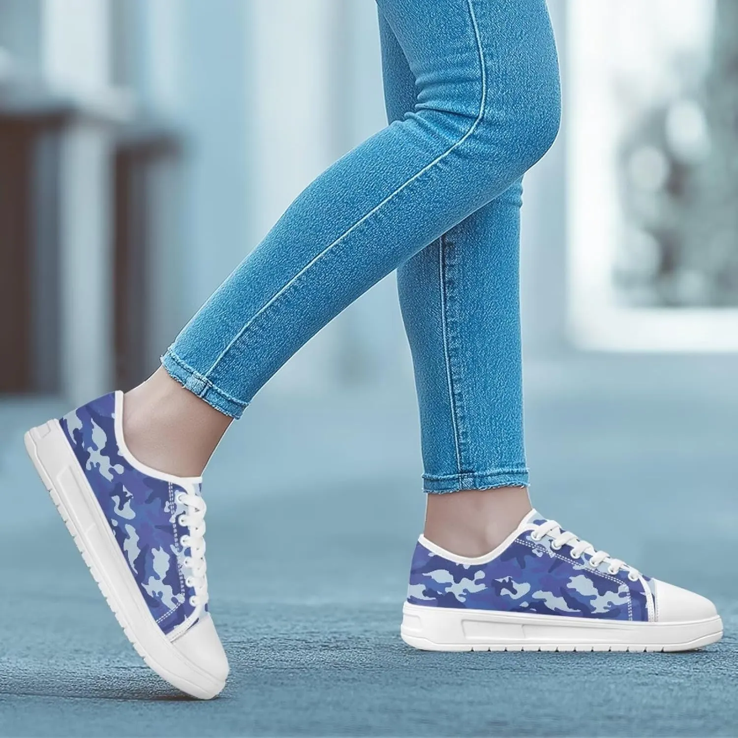 Womens Canvas Sneakers Low-Top Slip Ons Shoes Summer Lace Up Platform Fashion Casual Cute Walking Shoes 5.5-13.5