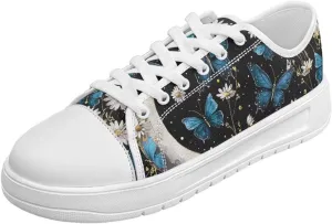 Womens Canvas Sneakers Low-Top Slip Ons Shoes Summer Lace Up Platform Fashion Casual Cute Walking Shoes 5.5-13.5