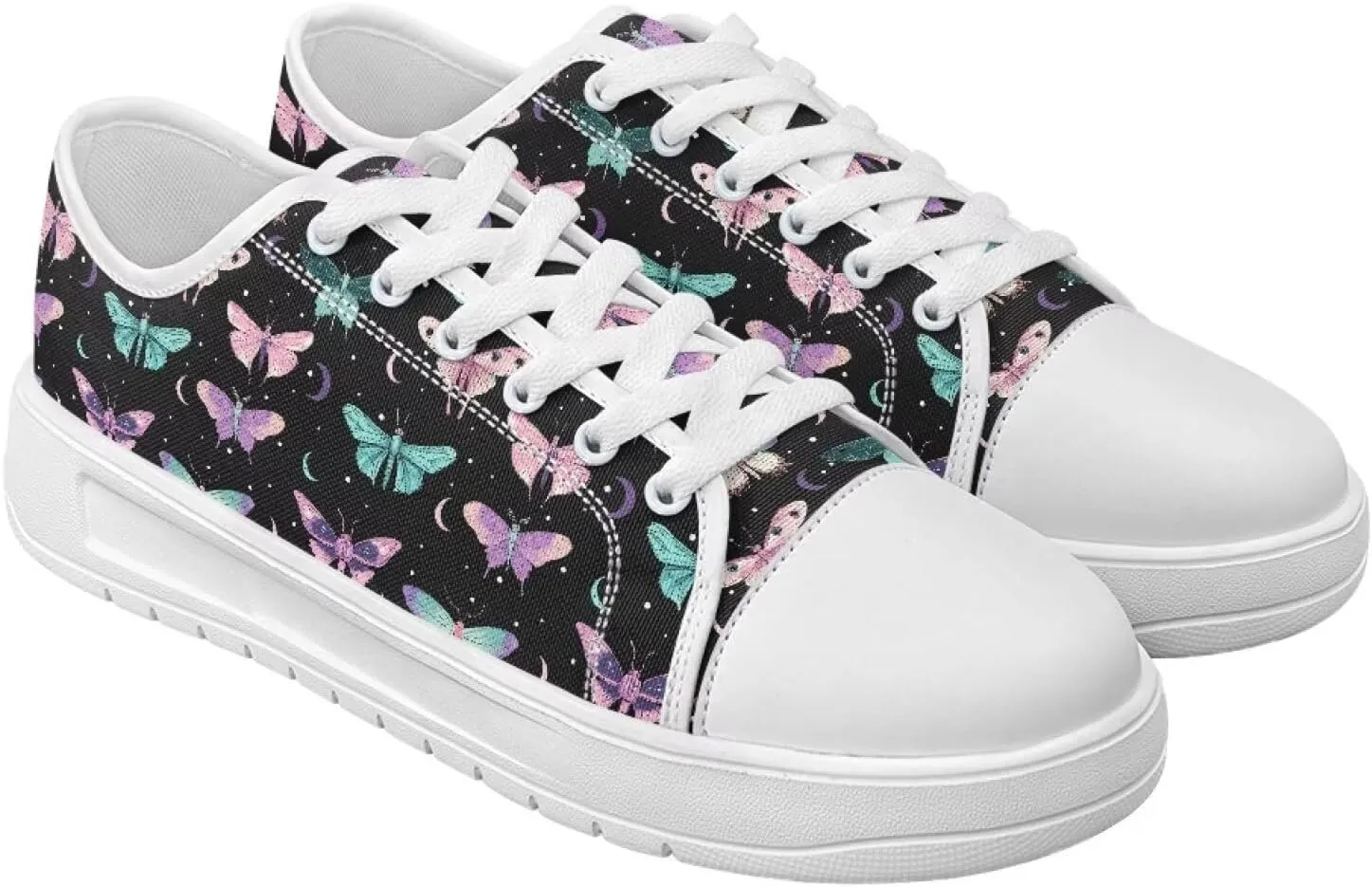 Womens Canvas Sneakers Low-Top Slip Ons Shoes Summer Lace Up Platform Fashion Casual Cute Walking Shoes 5.5-13.5