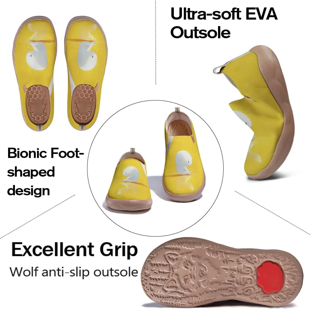 Women's Cartoon Series Slip Ons Canvas Loafers Colorful Lightweight Flats Sneakers Comfortable Walking Holiday Shoes