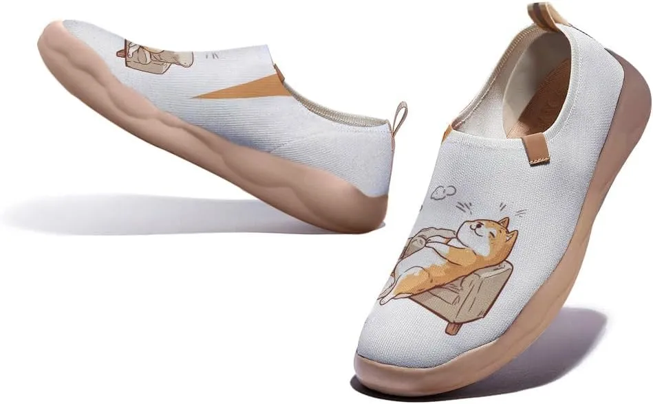 Women's Cartoon Series Slip Ons Canvas Loafers Colorful Lightweight Flats Sneakers Comfortable Walking Holiday Shoes