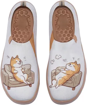 Women's Cartoon Series Slip Ons Canvas Loafers Colorful Lightweight Flats Sneakers Comfortable Walking Holiday Shoes