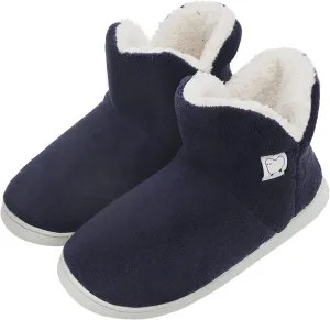 Womens Cashmere Knit Ankle Bootie Slippers Warm Cotton Quilted House Slippers Non-slip Indoor Slippers