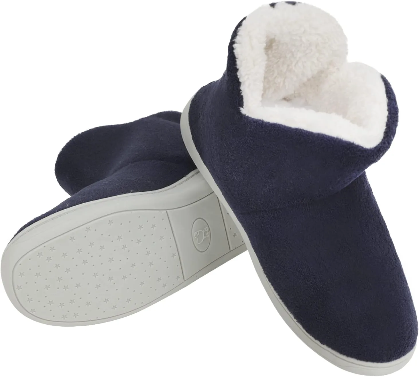 Womens Cashmere Knit Ankle Bootie Slippers Warm Cotton Quilted House Slippers Non-slip Indoor Slippers