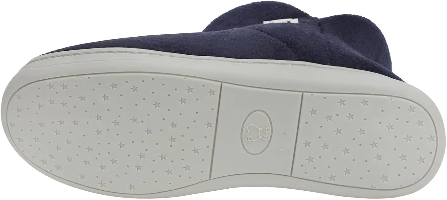 Womens Cashmere Knit Ankle Bootie Slippers Warm Cotton Quilted House Slippers Non-slip Indoor Slippers