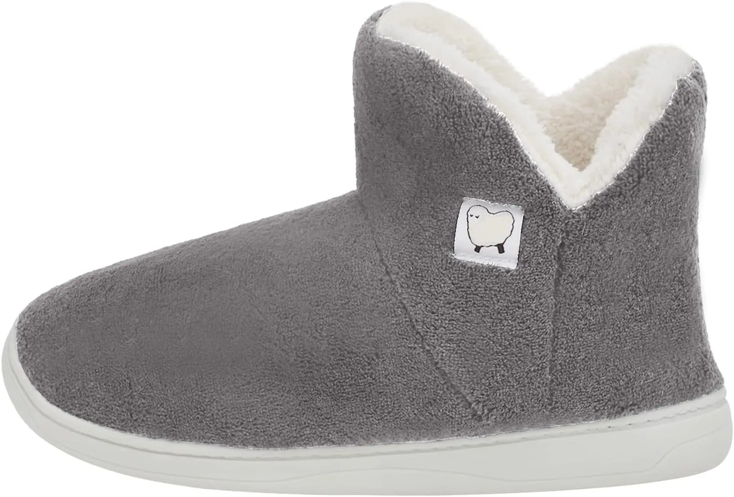 Womens Cashmere Knit Ankle Bootie Slippers Warm Cotton Quilted House Slippers Non-slip Indoor Slippers