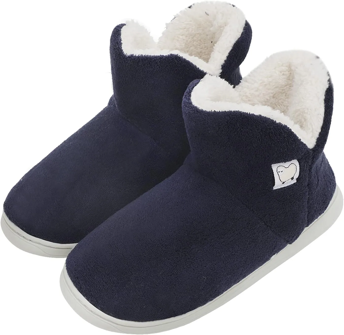 Womens Cashmere Knit Ankle Bootie Slippers Warm Cotton Quilted House Slippers Non-slip Indoor Slippers