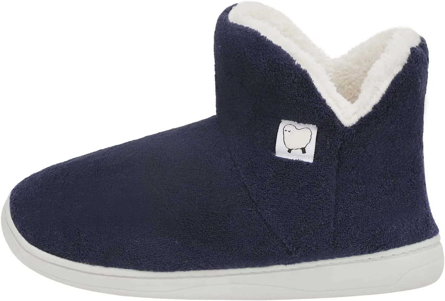 Womens Cashmere Knit Ankle Bootie Slippers Warm Cotton Quilted House Slippers Non-slip Indoor Slippers