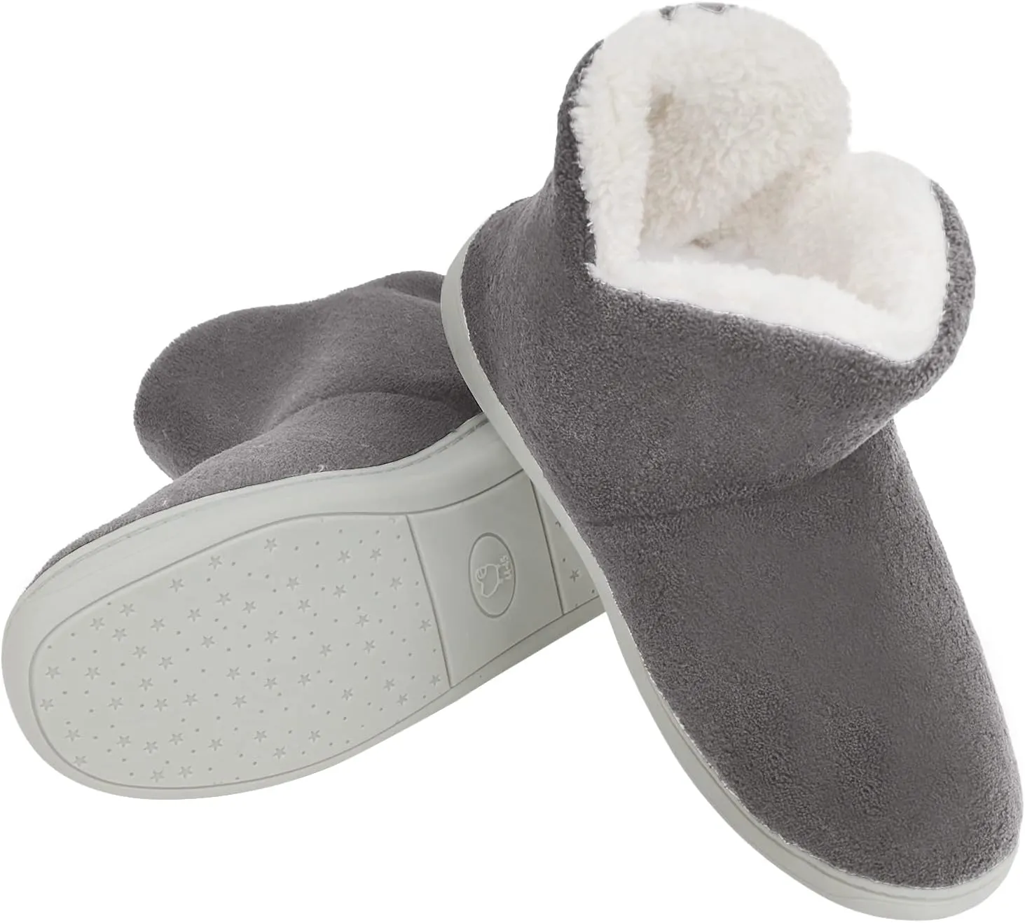 Womens Cashmere Knit Ankle Bootie Slippers Warm Cotton Quilted House Slippers Non-slip Indoor Slippers