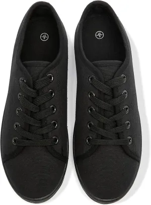 Womens Casual Shoes Canvas Shoes for Women Canvas Sneakers White Casual Sneakers Walking Shoes Tennis Shoes(Black.us11)