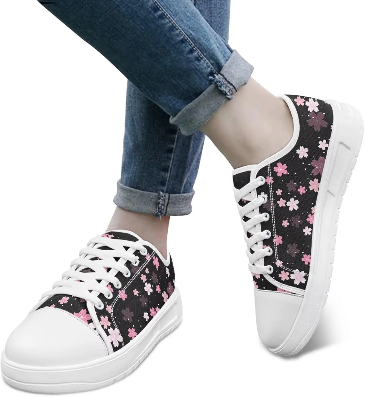 Womens Casual Sneakers Flower Shoes for Women Lightweight & Comfort Canvas Shoes