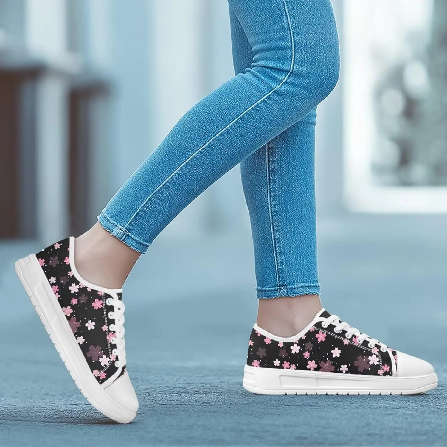 Womens Casual Sneakers Flower Shoes for Women Lightweight & Comfort Canvas Shoes