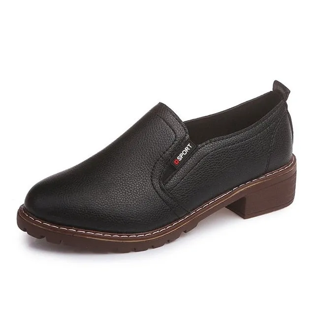 Women's Flats Heels Shoes/Casual Leather Loafer Shoes