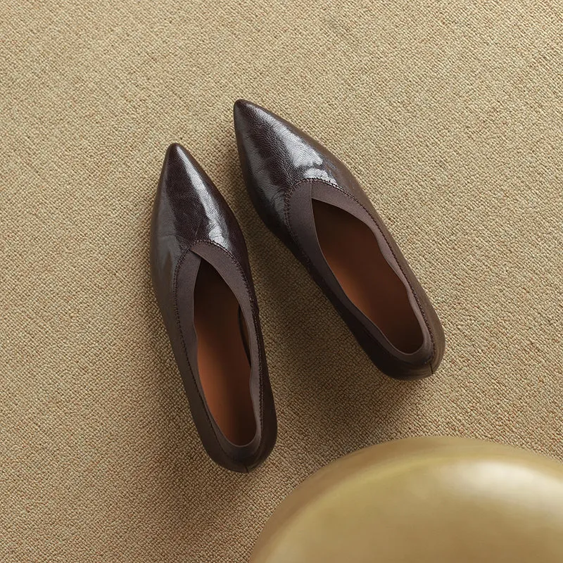 Women's Handmade Sheepskin Vintage Comfort Slip-on Glove Shoes
