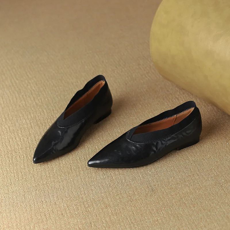 Women's Handmade Sheepskin Vintage Comfort Slip-on Glove Shoes