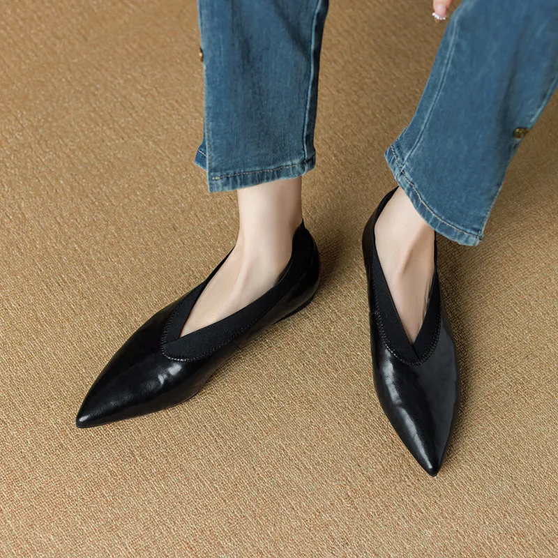 Women's Handmade Sheepskin Vintage Comfort Slip-on Glove Shoes