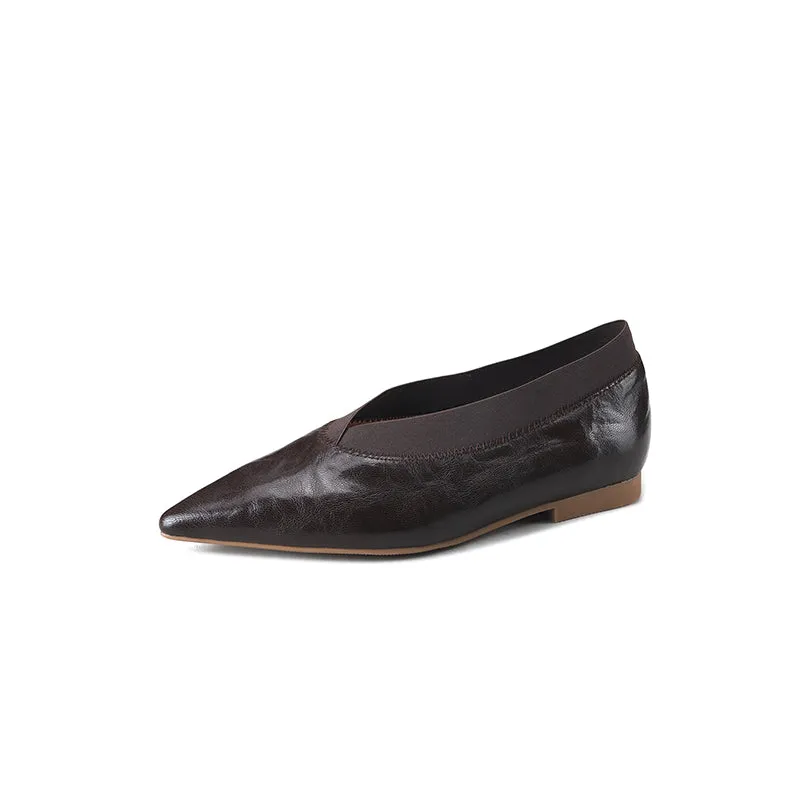 Women's Handmade Sheepskin Vintage Comfort Slip-on Glove Shoes