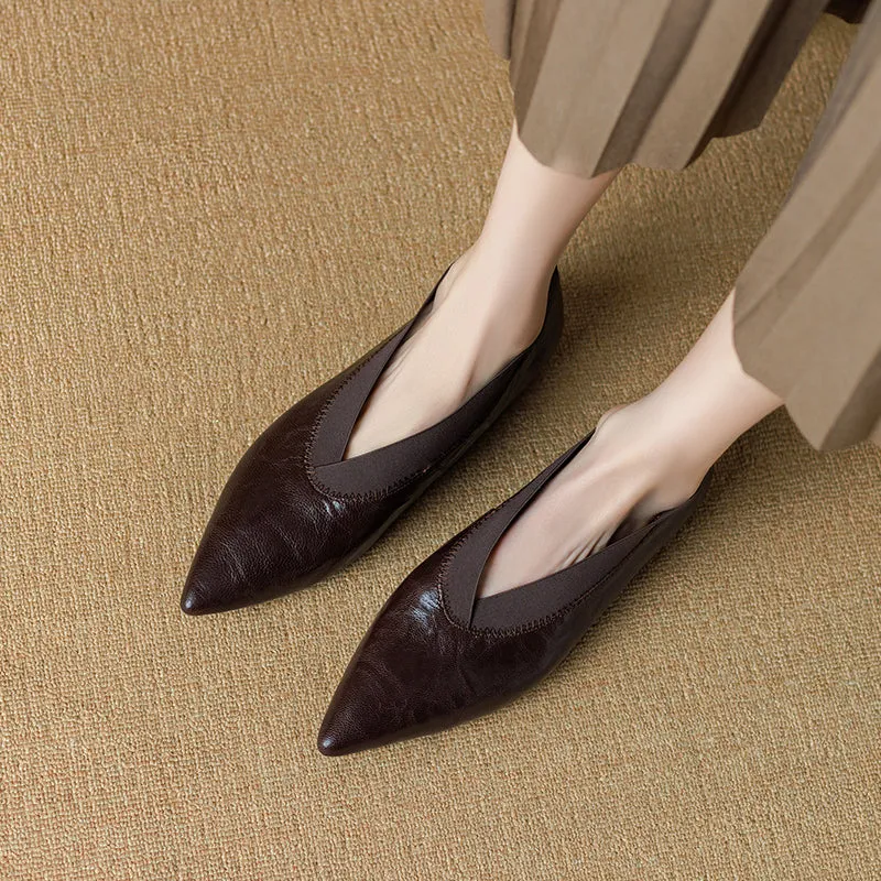 Women's Handmade Sheepskin Vintage Comfort Slip-on Glove Shoes