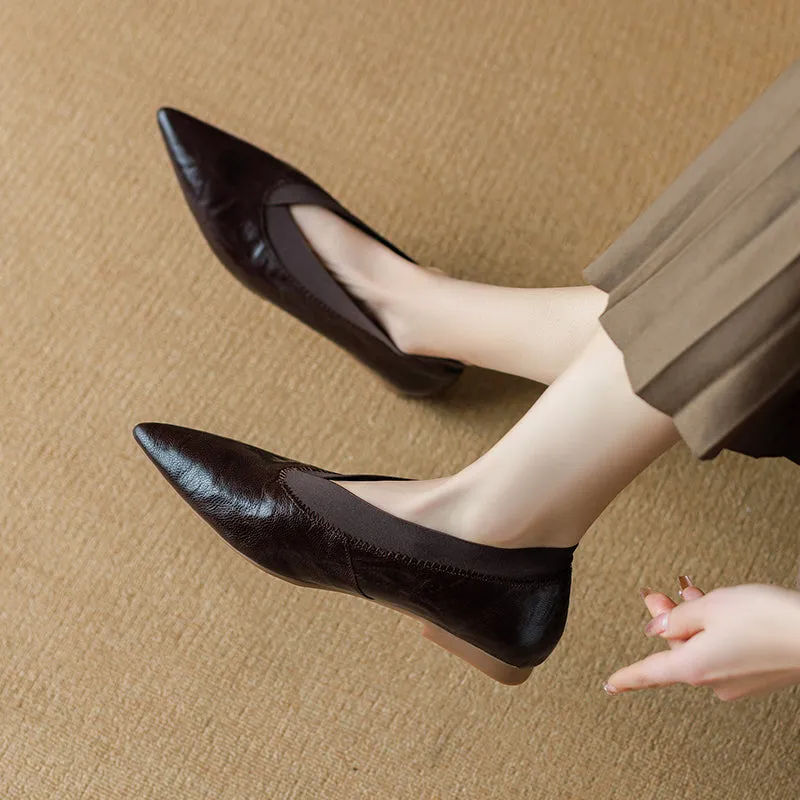 Women's Handmade Sheepskin Vintage Comfort Slip-on Glove Shoes
