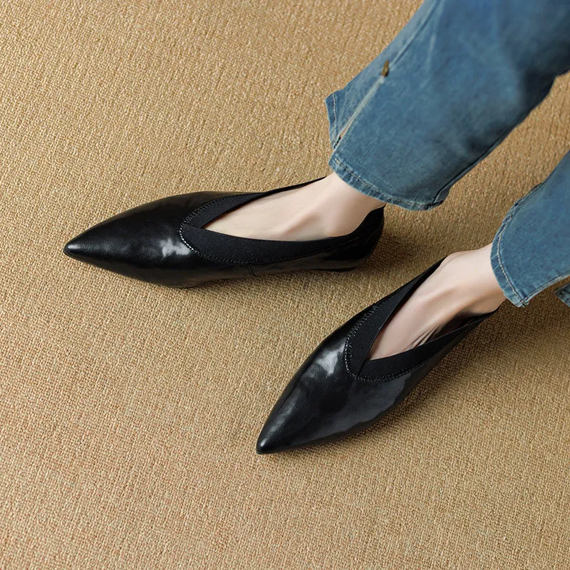 Women's Handmade Sheepskin Vintage Comfort Slip-on Glove Shoes