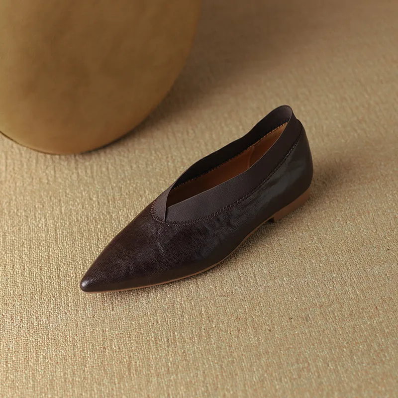 Women's Handmade Sheepskin Vintage Comfort Slip-on Glove Shoes