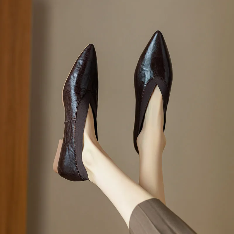 Women's Handmade Sheepskin Vintage Comfort Slip-on Glove Shoes