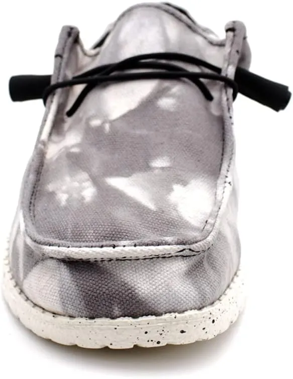 Womens Hola Canvas Upper Fashion Slip On Loafers Tie Dye