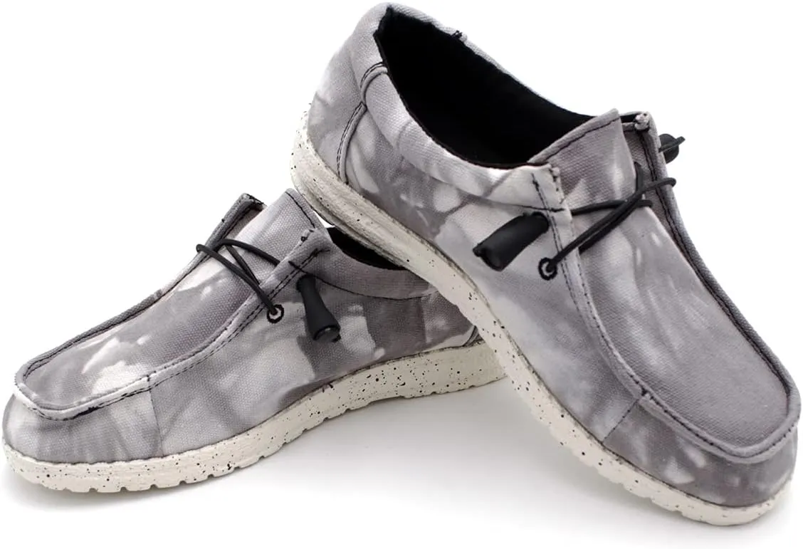 Womens Hola Canvas Upper Fashion Slip On Loafers Tie Dye