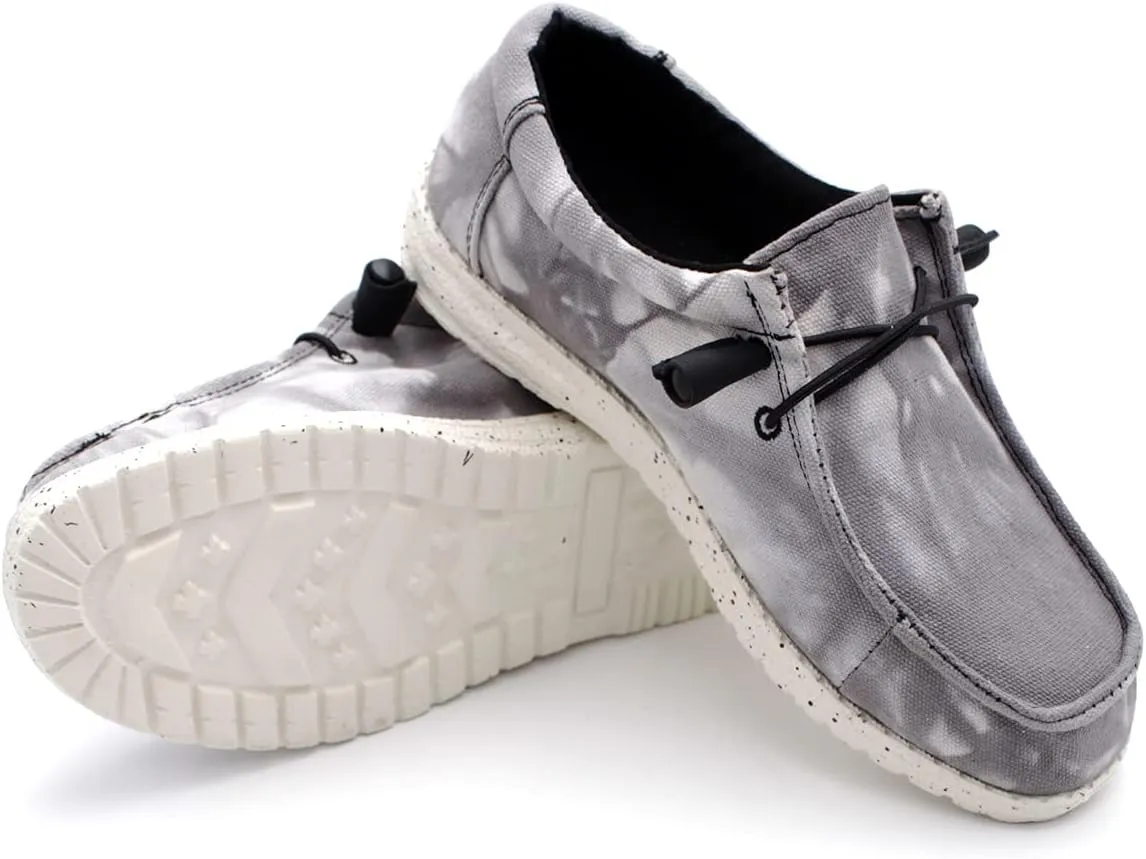 Womens Hola Canvas Upper Fashion Slip On Loafers Tie Dye