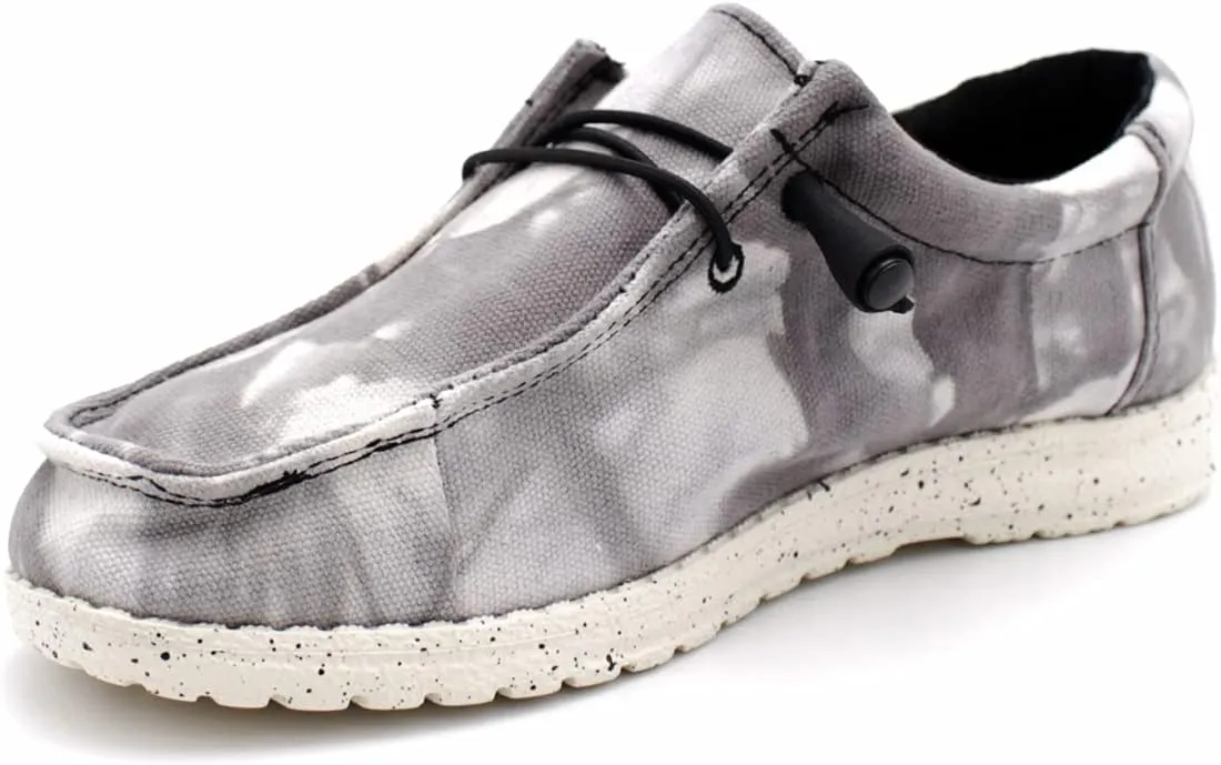 Womens Hola Canvas Upper Fashion Slip On Loafers Tie Dye