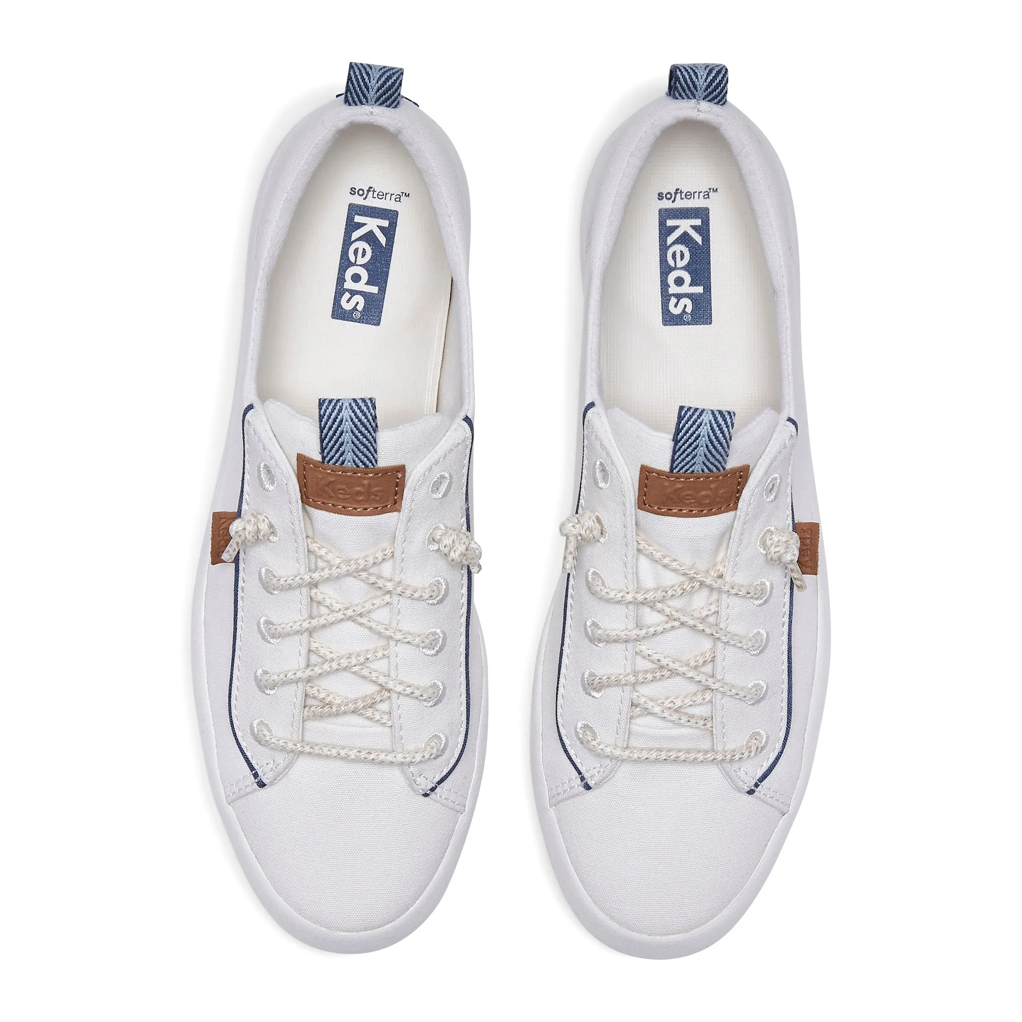 Women's Kickback Nautical Canvas - White/Navy