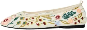 Women's Mesh Ballet Flats Shoes Embroidered Floral Flats Tulle Comfortable Casual Dress Shoes