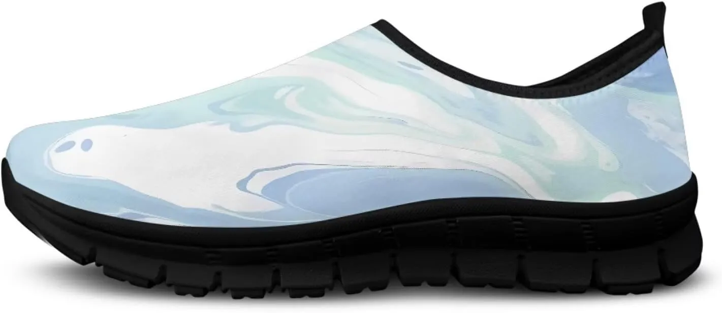 Women’s Outdoor Cycling Canvas Shoes Low Top Fashion Sneakers Slip on Walking Shoe（Black Sole）