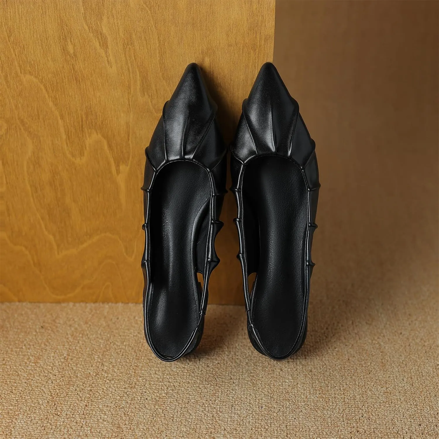 Women's Pleated Closed Pointed Toe Pumps Slip-On Chunky Low Block Heel Elastic Strap Slingback Classic Work Office Church Comfort Dress Shoes Business Party Shopping Dating Sandals